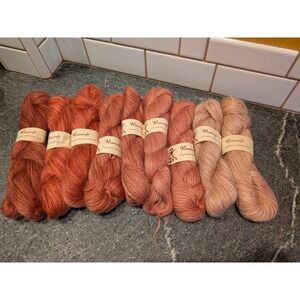 9x Rosecraft Pure Mohair Yarn 100gm Skeins Swaziland - Africa - Vintage